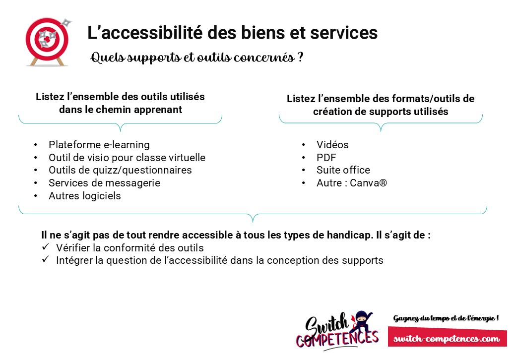 accessibilité des services numériques pour les organismes de formation : supports et outils concernés