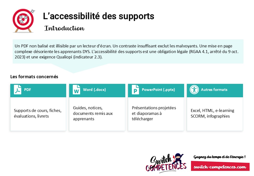 accessibilité des supports de formation : introduction
