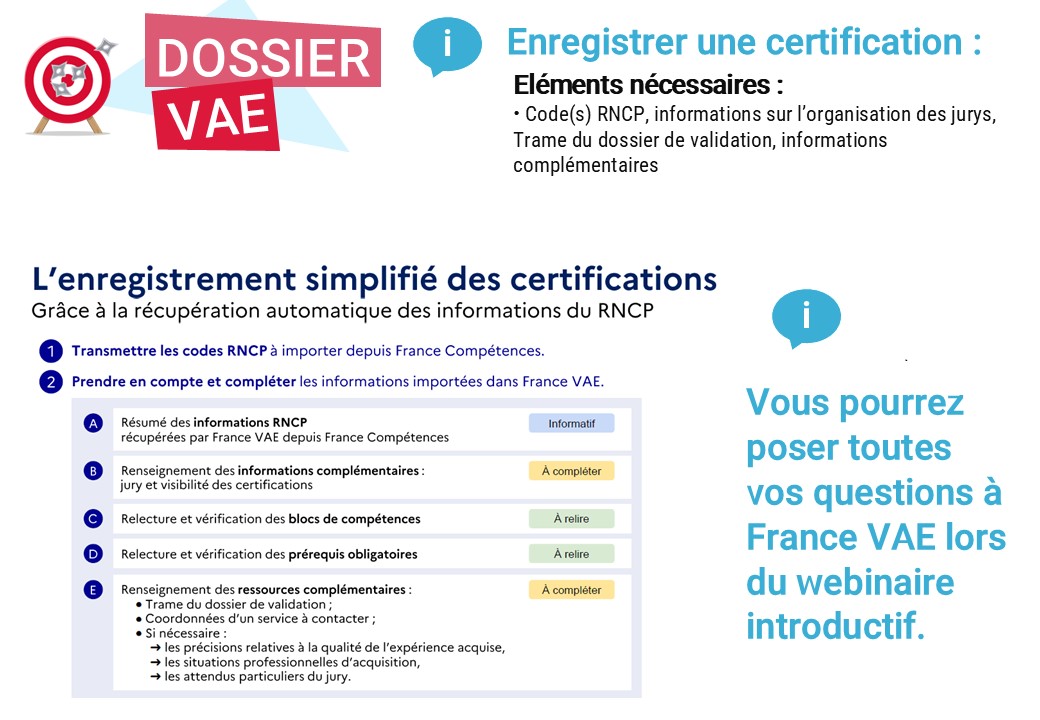 enregistrer certification france VAE