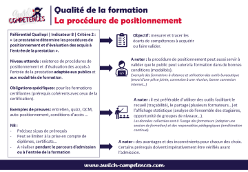procédure de positionnement et attendus Qualiopi